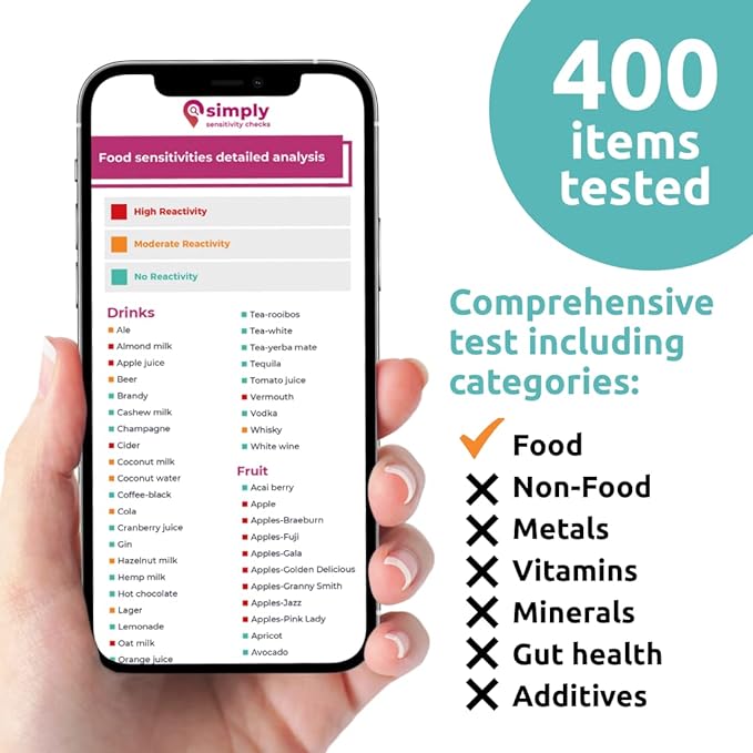 Basic Food Sensitivity Test - Simply Sensitivity Checks - GB